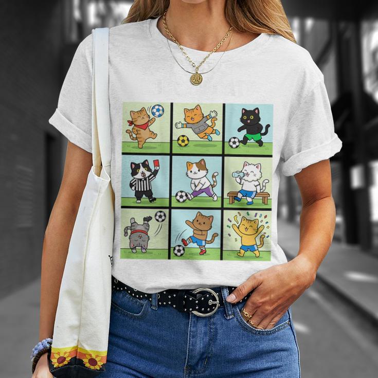 猫好きのためのフィットネス猫サッカーグラフィック Tシャツ 彼女への贈り物