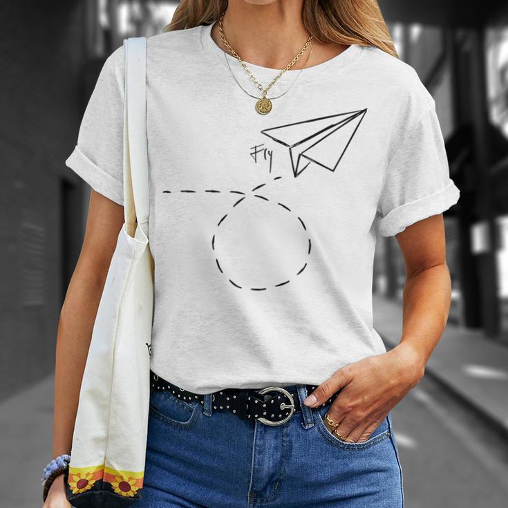 紙飛行機フライtシャツ折り紙折り紙パイロット Tシャツ 彼女への贈り物