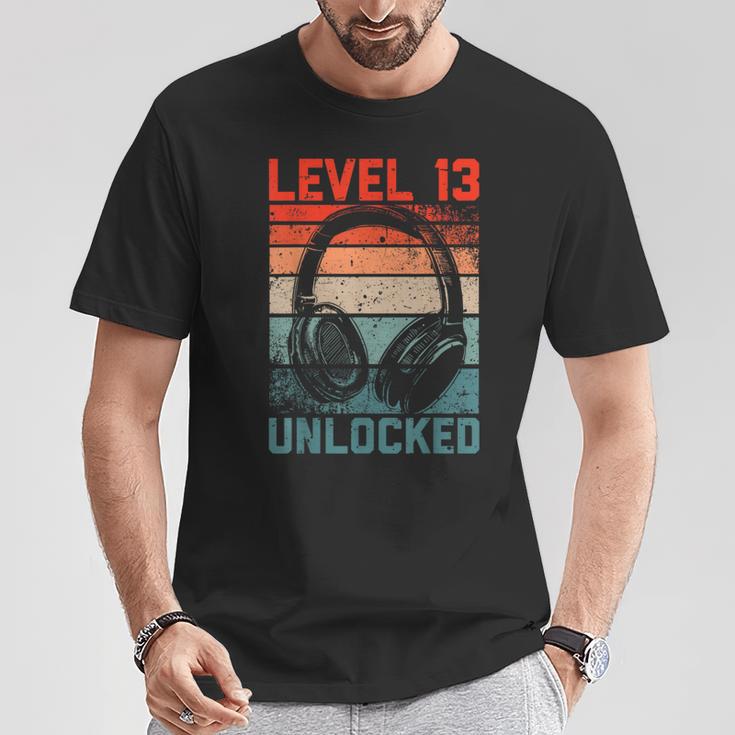 13 Geburtstag Jungenideo Gamer Level 13 Unlocked Jungs T-Shirt Lustige Geschenke