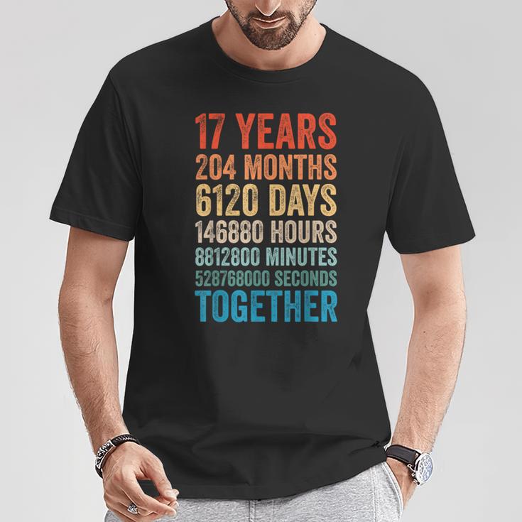 17年目の記念日 彼 彼女 カップル 17回目の結婚 Tシャツ 面白い贈り物