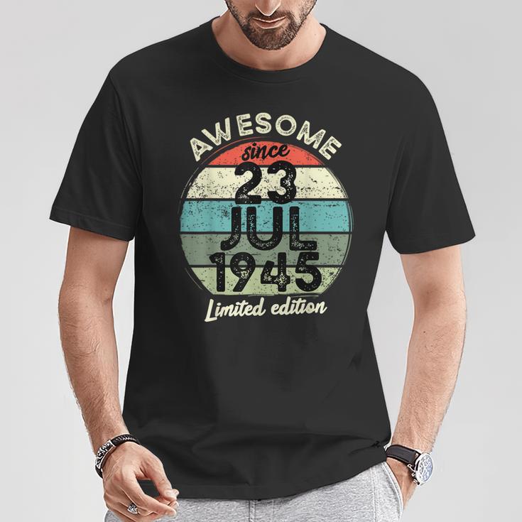 1945年7月23日 80歳の誕生日 80歳 2025年 誕生日 Tシャツ 面白い贈り物