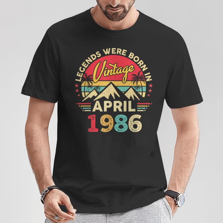 1986年4月 レトロサンセットクラシック 40歳40歳の誕生日 Tシャツ 面白い贈り物