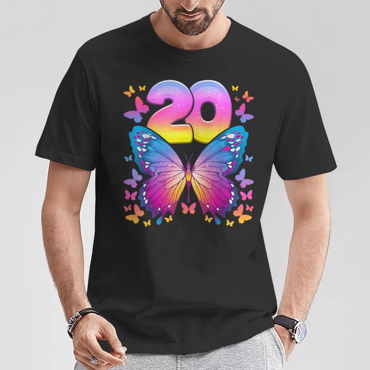 20 歳の誕生日、女の子 20 歳、蝶、数字 20 Tシャツ 面白い贈り物