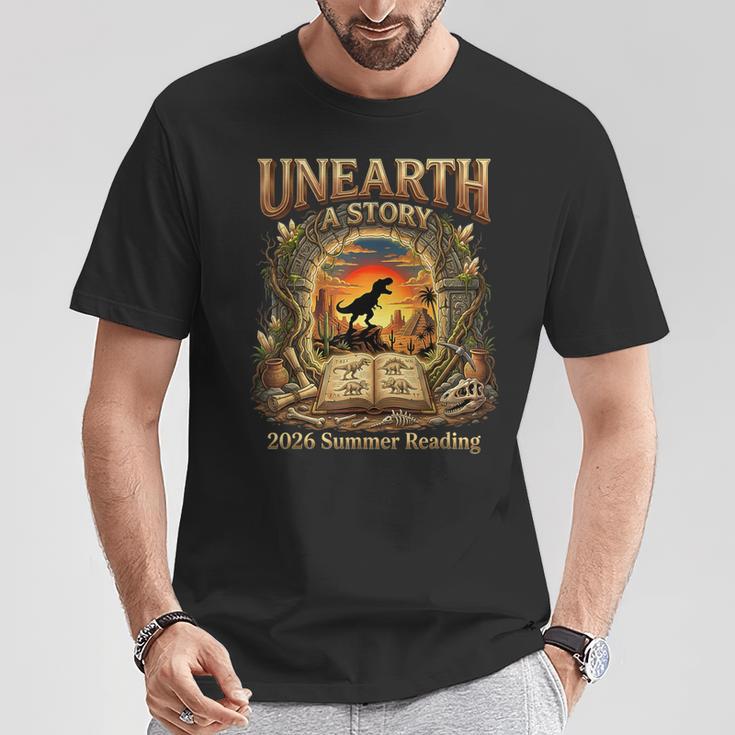 2026 Summer Reading Dinosaur Unearth A Story Book Lover T-Shirt Unique Gifts