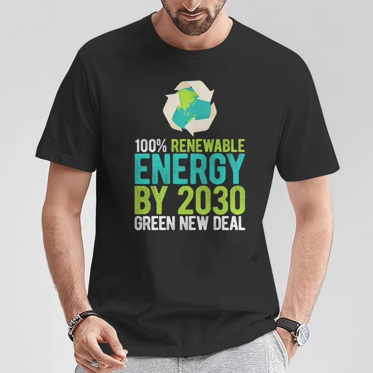 2030年までにグリーンニューディールの再生可能エネルギー 長袖tシャツ Tシャツ 面白い贈り物