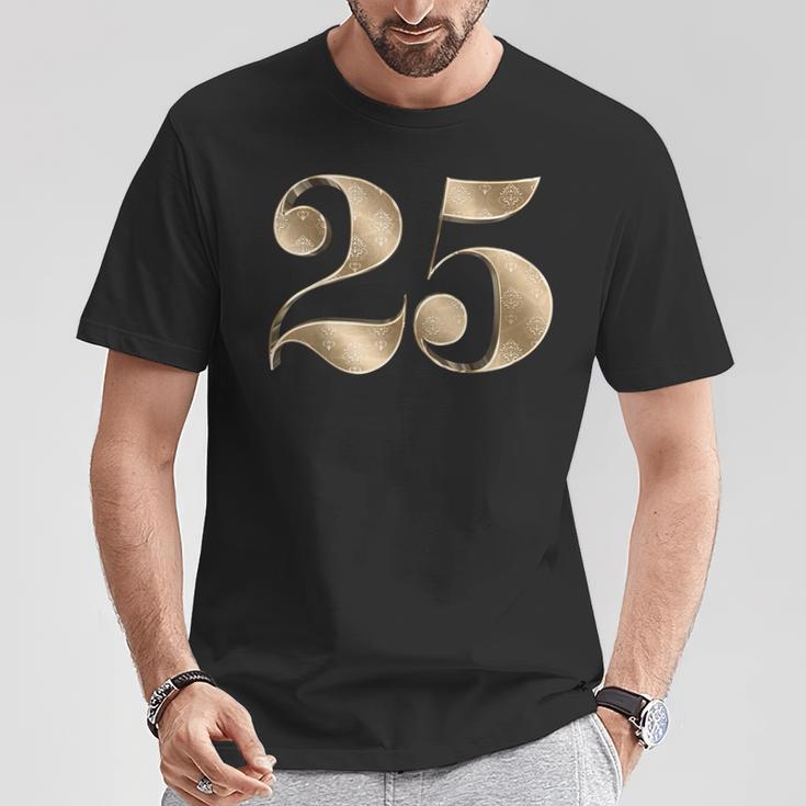 25 25 誕生日 お気に入り 数字 フルール・ド・リス Tシャツ 面白い贈り物
