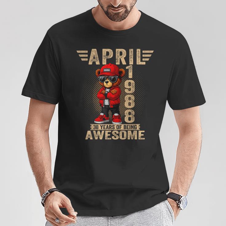 4月 38歳の誕生日 男性 女性 1988年 素晴らしいテディベア Tシャツ 面白い贈り物