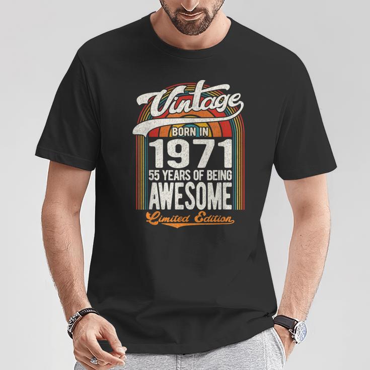 55 Years Of Awesome Born 1971 限定版 55歳の誕生日 Tシャツ 面白い贈り物