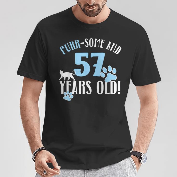 57歳の誕生日 57歳 猫 ママ 猫好き 誕生日 Tシャツ 面白い贈り物