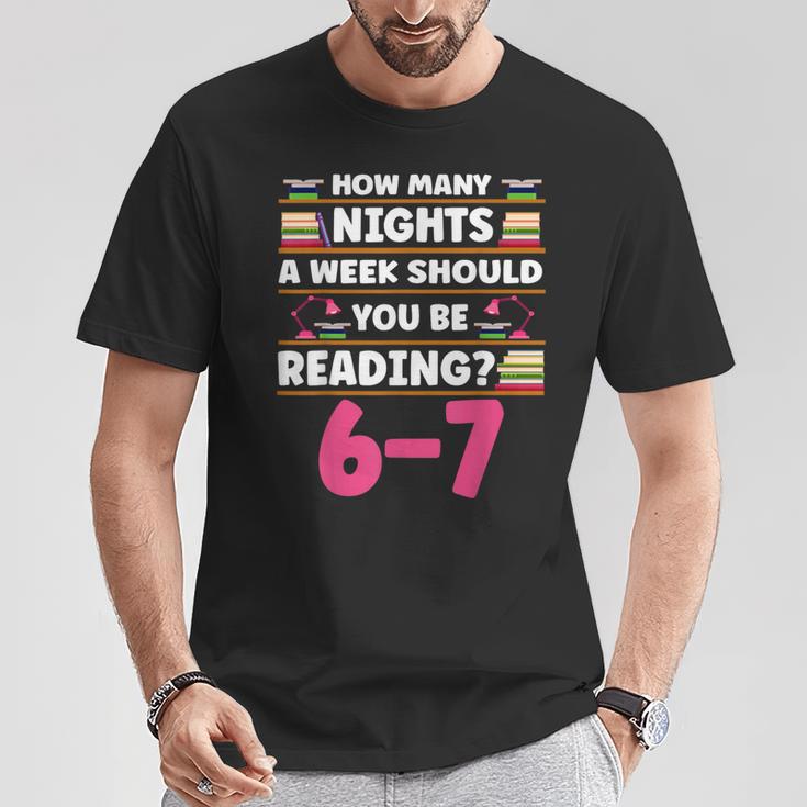 6 7 Meme Book Lover Teachers Bookish Men Women Kids T-Shirt Unique Gifts