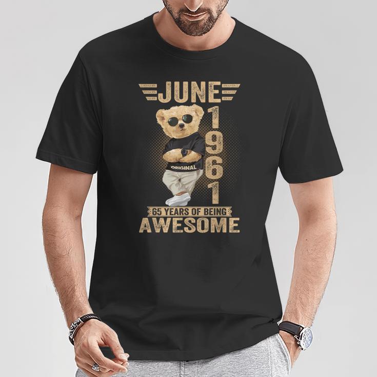 6月65日 誕生日 男性 女性 1961年 素晴らしいテディベア Tシャツ 面白い贈り物