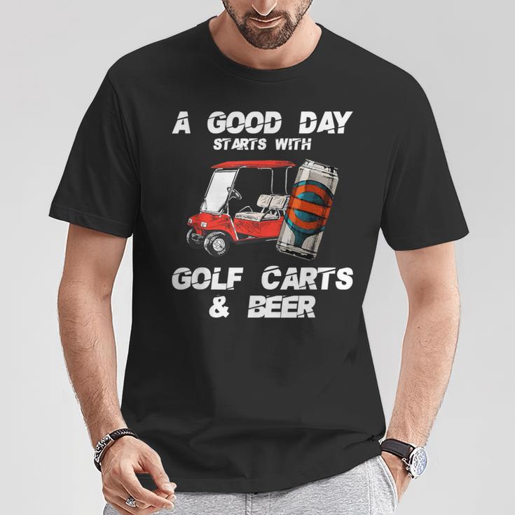 A Good Daytarts With Golf Carts And Beer 面白いゴルフ Tシャツ 面白い贈り物