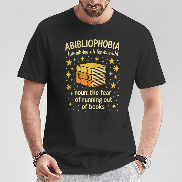 Abibliophobia Book Lover Reading Humor Graphic T-Shirt Unique Gifts