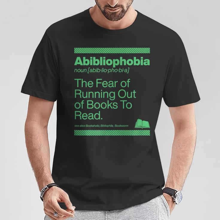 Abibliophobia The Fear Of Running Out Of Books To Read T-Shirt Unique Gifts Abibliophobia The Fear Of Running Out Of Books To Read T-Shirt Unique Gifts
