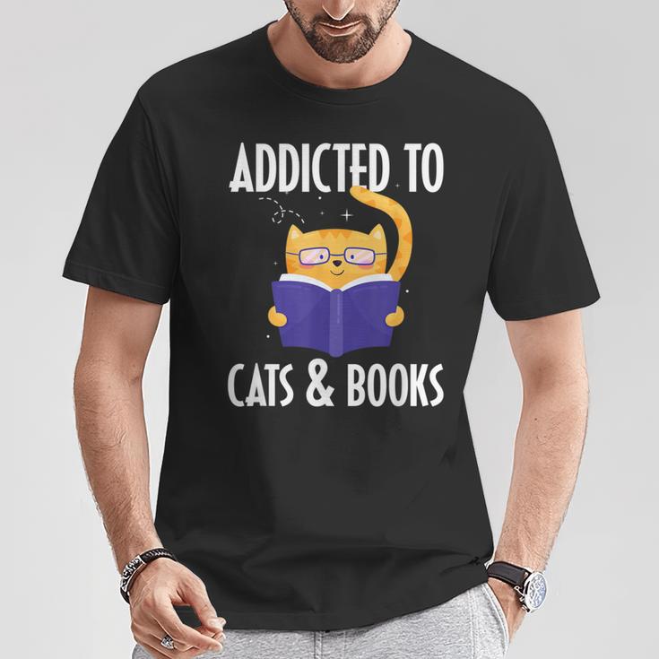 Addicted To Cats And Books Orange Tabby Cat Men Women Kids T-Shirt Unique Gifts Addicted To Cats And Books Orange Tabby Cat Men Women Kids T-Shirt Unique Gifts