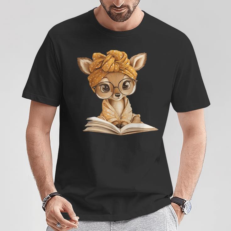 Adorable Fawn Reading Book Lover With T-Shirt Unique Gifts Adorable Fawn Reading Book Lover With T-Shirt Unique Gifts