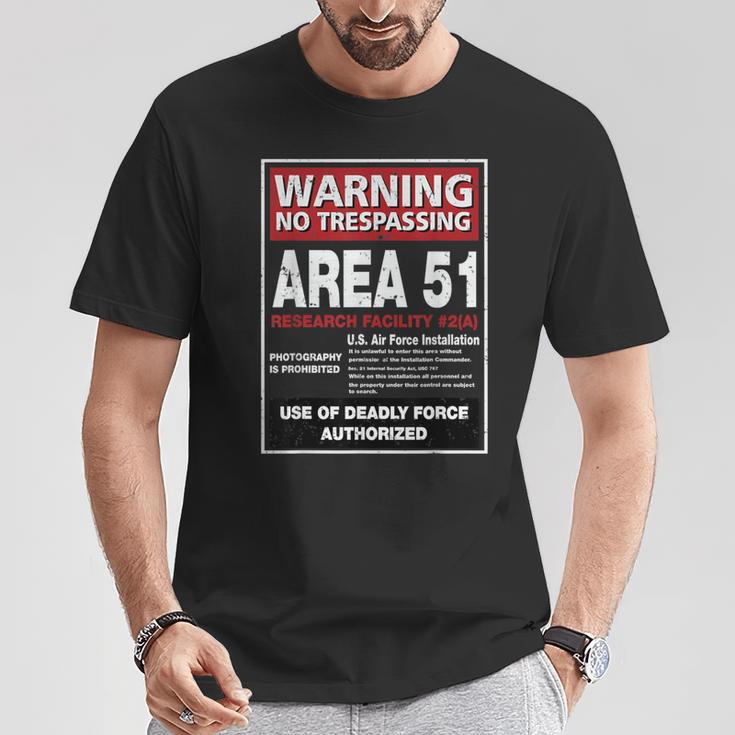 Alien Area 51 警告サイン ラスベガス Nv Tシャツ 面白い贈り物