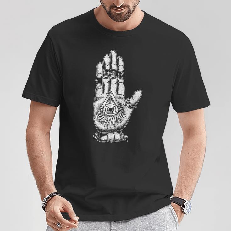 Alleeing Eye タトゥー イルミナティ 陰謀 グランジ 美的 Tシャツ 面白い贈り物