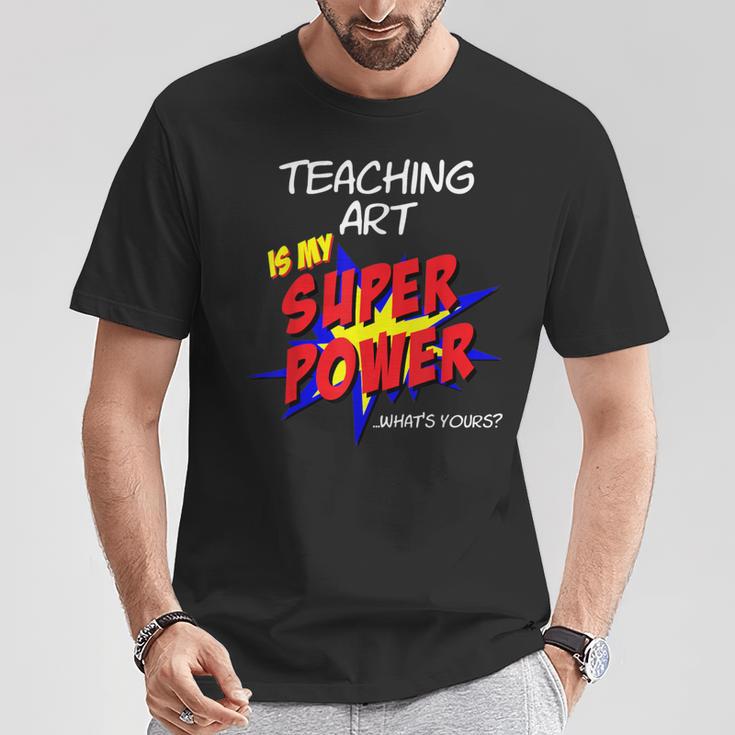 Art Painting School Teacher Superhero Superpower Comic Book For Men Women T-Shirt Unique Gifts Art Painting School Teacher Superhero Superpower Comic Book For Men Women T-Shirt Unique Gifts