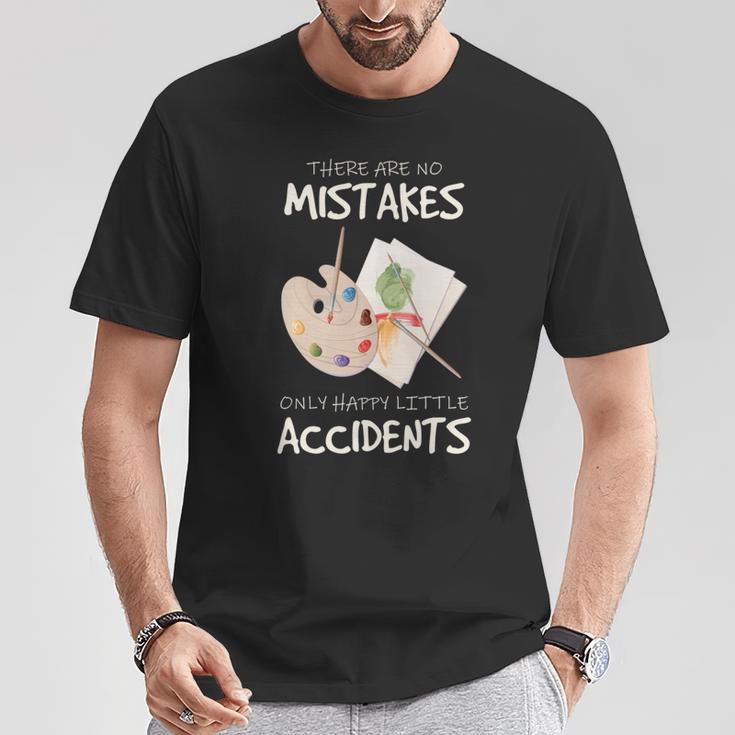 Artist Mistakes Happy Accidents アートパレット 絵画 引用 長袖tシャツ Tシャツ 面白い贈り物