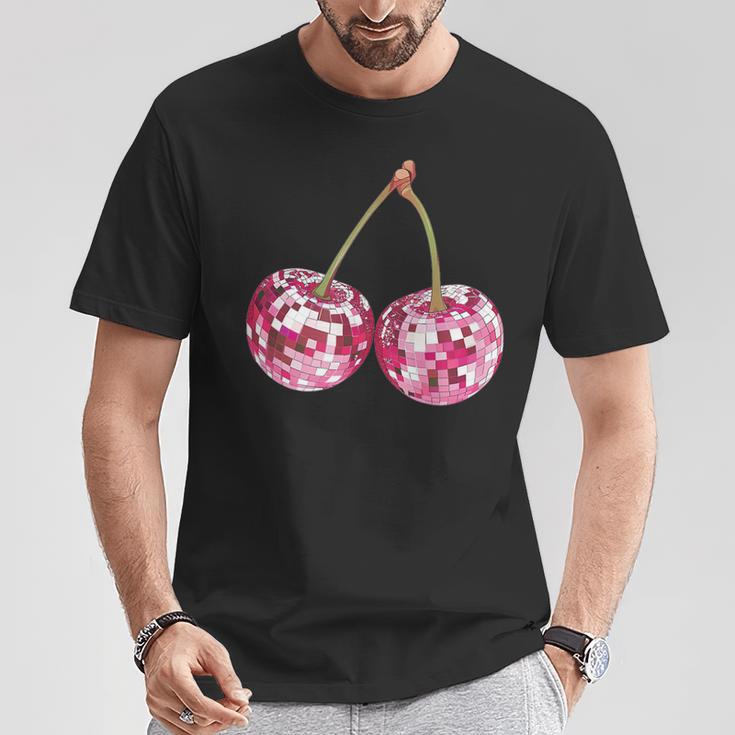Ästhetischer Trendiger Y2k-Disco-Kugel Mit Kirsche Für Damen Girly T-Shirt Lustige Geschenke