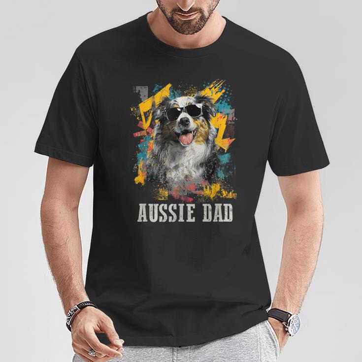 Australianhepherd Dad Dog Divertente Proprietario Festa Del Papà Maglietta Regalos divertidos