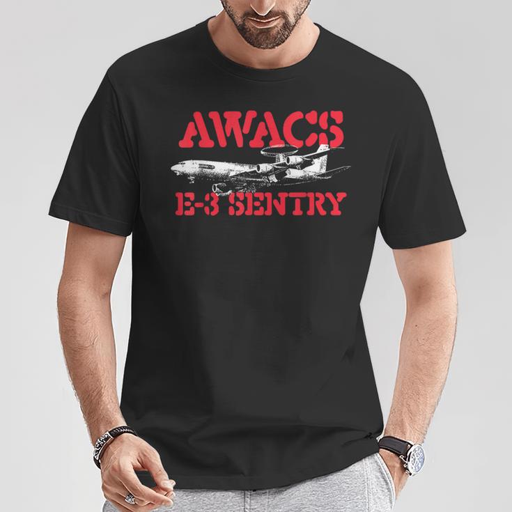 Awacs E-3Entry 米軍パイロット貨物機 Tシャツ 面白い贈り物