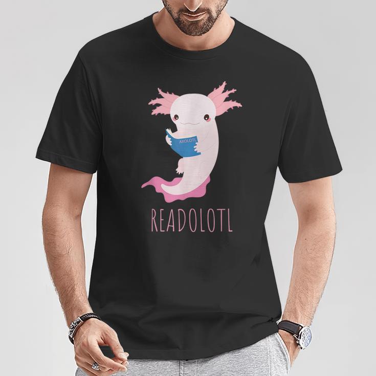 AXOLOTL Reads a Book READOLOTL Bookworm Axolotl T-Shirt Unique Gifts