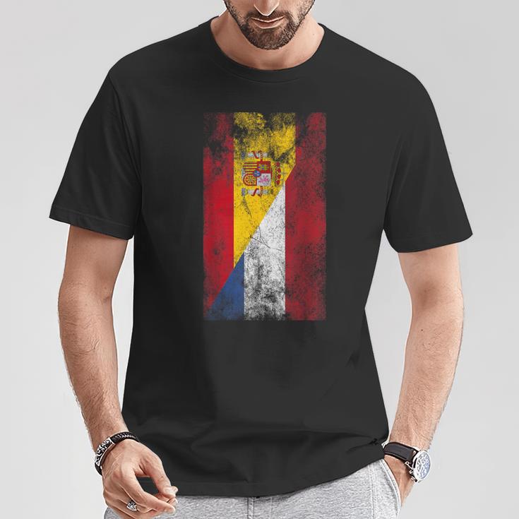 Banderas De España Y Países Bajos Español Holandés Camiseta unisex Regalos divertidos