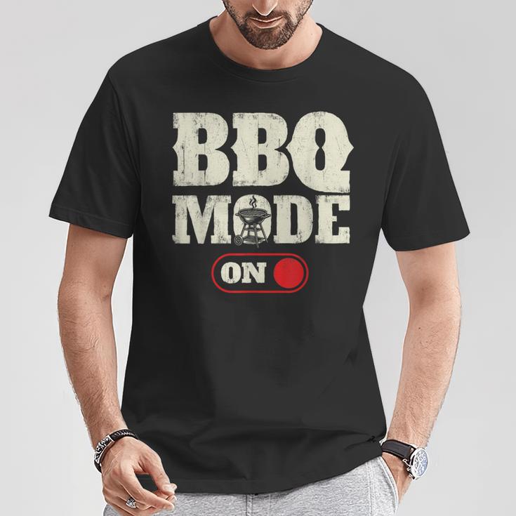 Bbqモードオン バーベキュー愛好家 グリル バーベキュー Tシャツ 面白い贈り物