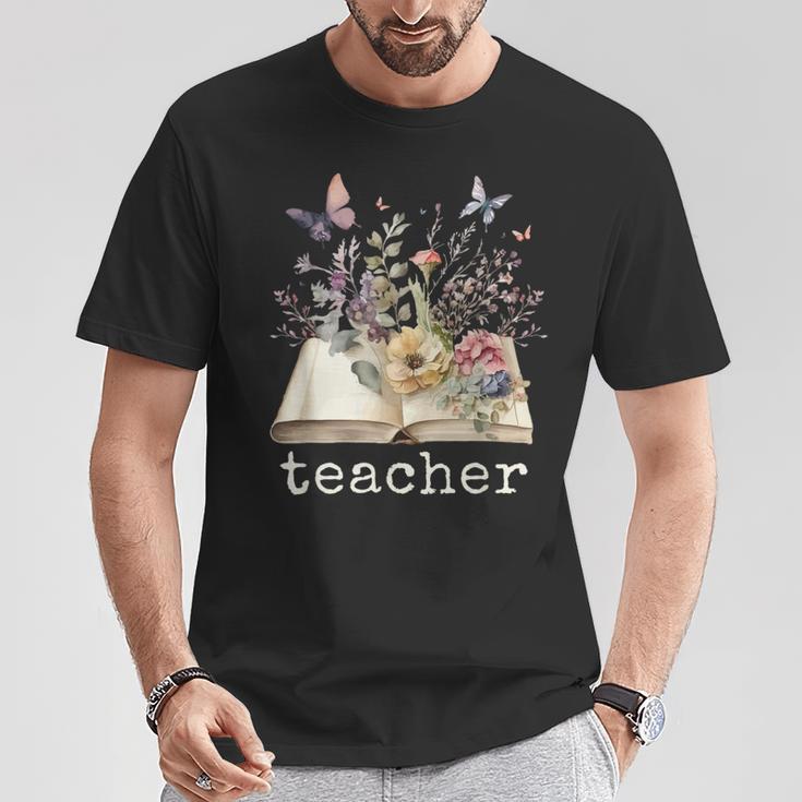 Beautiful Floral Open Book Teacher Men Women T-Shirt Unique Gifts Beautiful Floral Open Book Teacher Men Women T-Shirt Unique Gifts