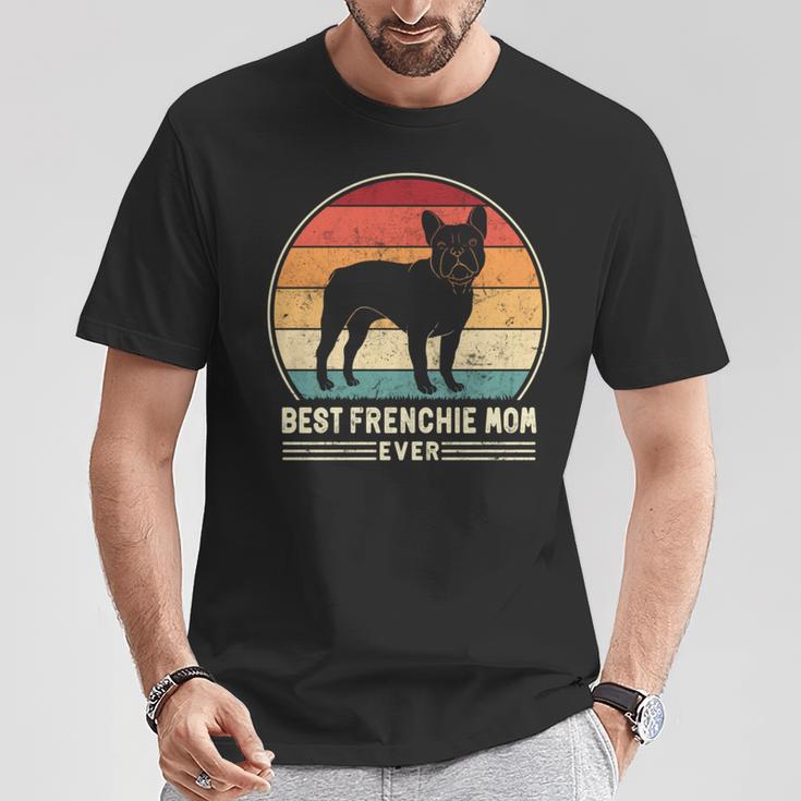 Best Frenchie Mom Ever レトロ フレンチブルドッグ ドッグ ママ 長袖tシャツ Tシャツ 面白い贈り物