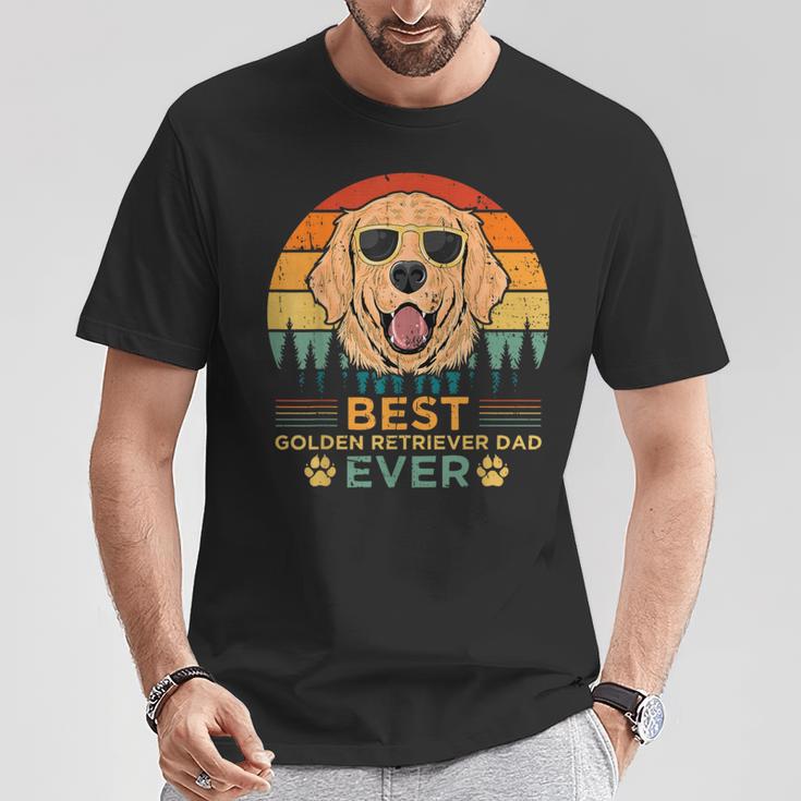 Best Golden Retriever Dad Everintage Dog Festa Del Papà Maglietta Regalos divertidos