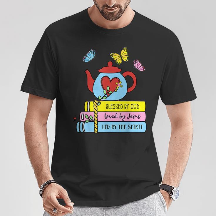 Blessed By God Loved By Jesus Book Lovers T-Shirt Unique Gifts