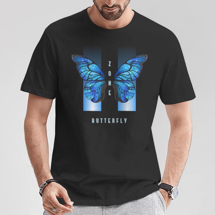 Blue Butterfly Beautiful Butterfly 長袖tシャツ Tシャツ 面白い贈り物
