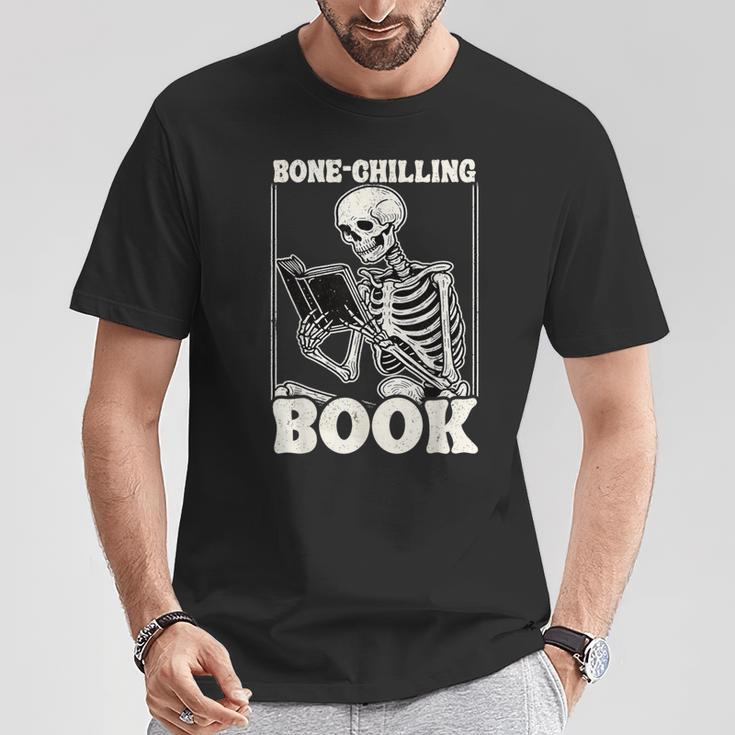 Bone-Chilling Book Skeleton Reading Bookworm Book Lovers T-Shirt Unique Gifts