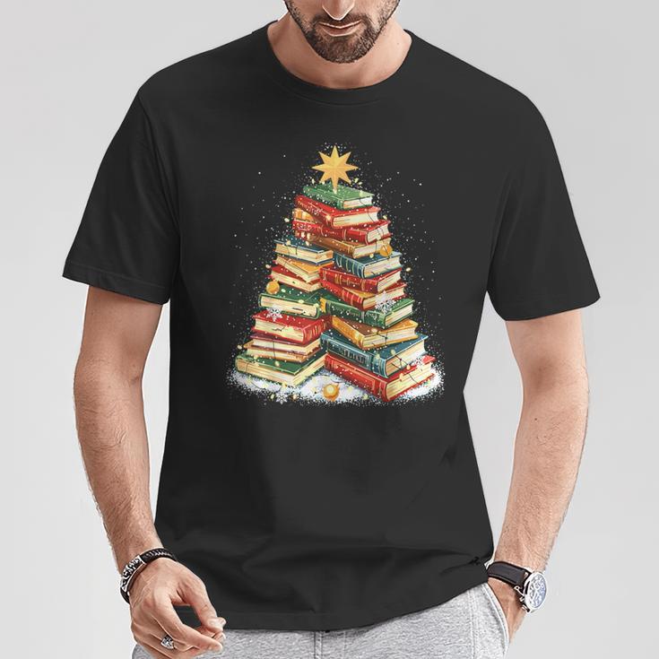 Book Christmas Tree Reading T-Shirt Unique Gifts