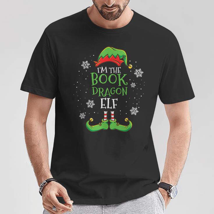 Im The Book Dragon Elf Christmas Librarian T-Shirt Unique Gifts