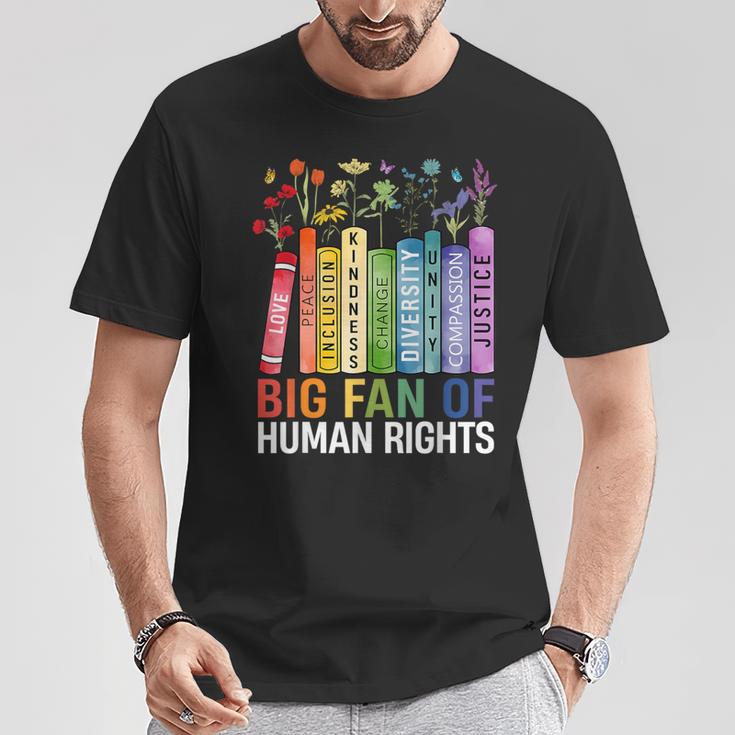 Book Flower Big Fan Of Human Rights Protest Feminist Quote T-Shirt Unique Gifts