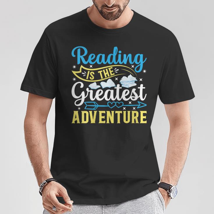 Book Librarian Reading Is The Greatest Adventure Book Lover T-Shirt Unique Gifts