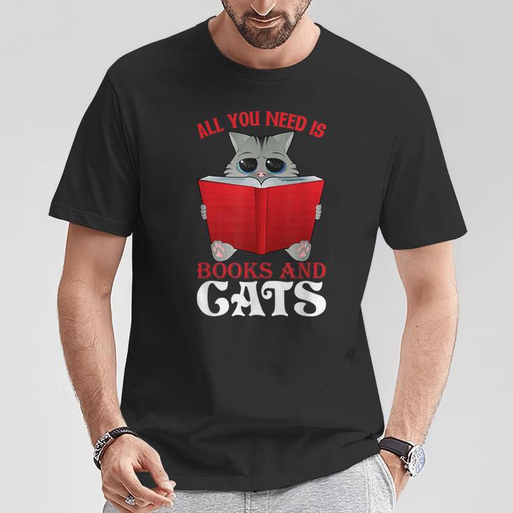 Book Lover Nerd Reading Teacher Bookworm Ladies Cat T-Shirt Unique Gifts
