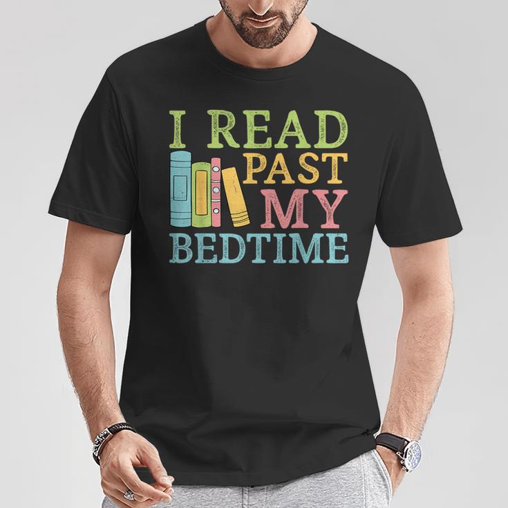 Book Lover I Read Past My Bedtime Bookworm Reader Librarians T-Shirt Unique Gifts