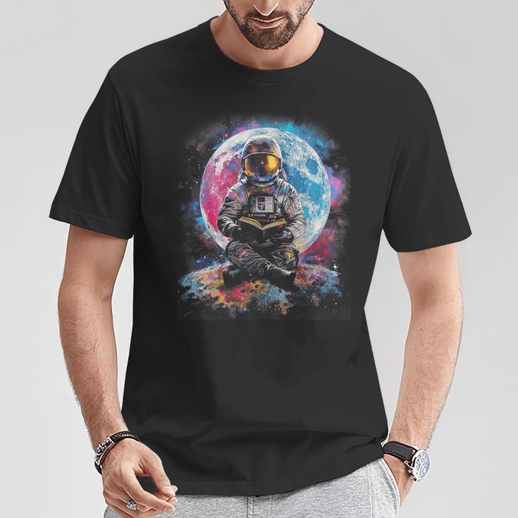 Book Lovers Cool Astronaut Reading Books In Space Kids T-Shirt Unique Gifts
