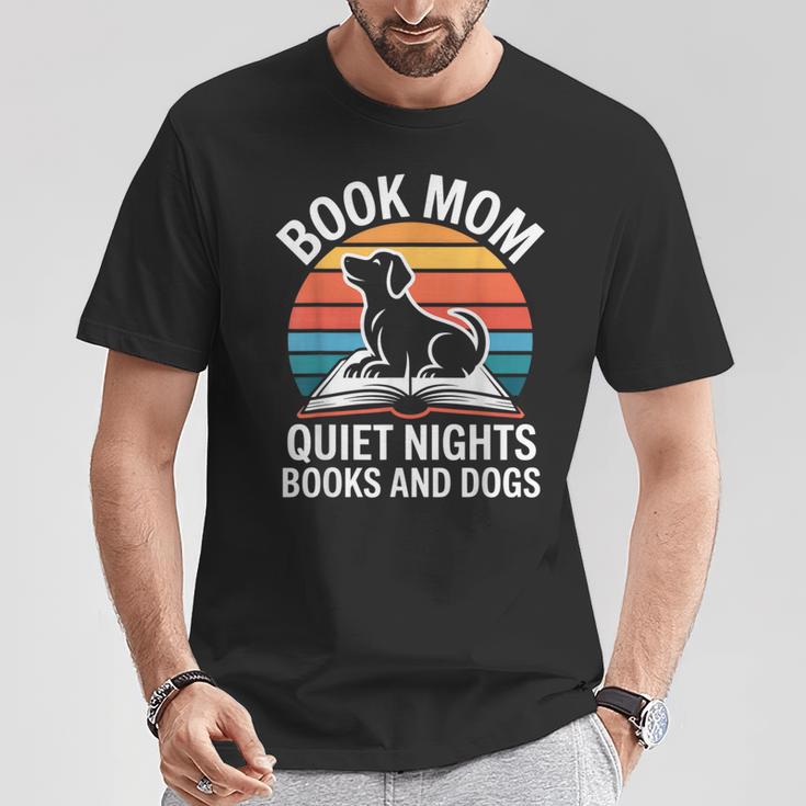 Book Mom Quiet Nights Books And Dogs T-Shirt Unique Gifts