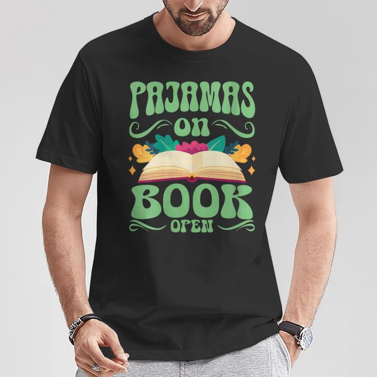 Book And Pajama Pajamas On Book Open T-Shirt Unique Gifts