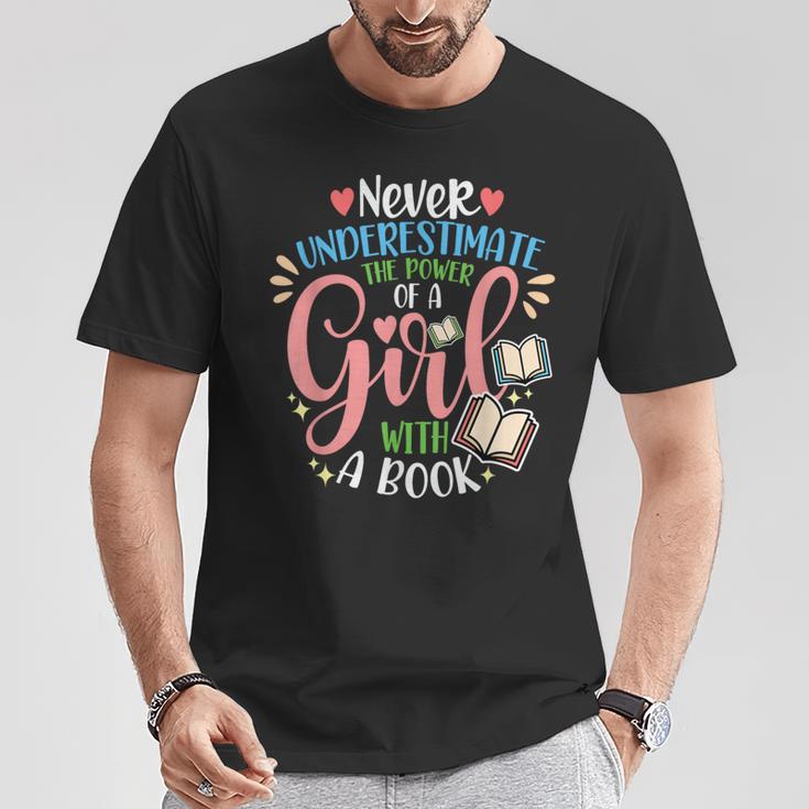Book Reader Reading Literature Bookworm Idea Never Underestimate The Power Of A Girl With A Book Women's Short Sleeve Cotton 60 Polyester 40 Classic Fit Crew Neck Small T-Shirt Unique Gifts Book Reader Reading Literature Bookworm Idea Never Underestimate The Power Of A Girl With A Book Women's Short Sleeve Cotton 60 Polyester 40 Classic Fit Crew Neck Small T-Shirt Unique Gifts