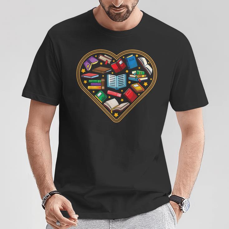 Book Reading Bookworm Reader Literature Heart T-Shirt Unique Gifts