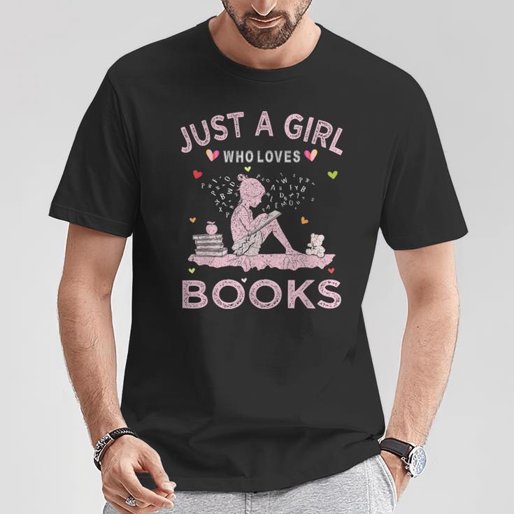 Book Reading Lover Tee Just A Girl Who Loves Books T-Shirt Unique Gifts
