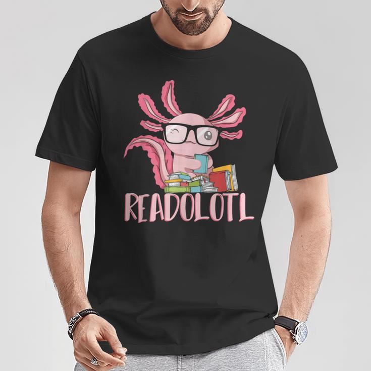Book Reading Readolotl Amphibian Animal Bookworm Axolotl T-Shirt Unique Gifts