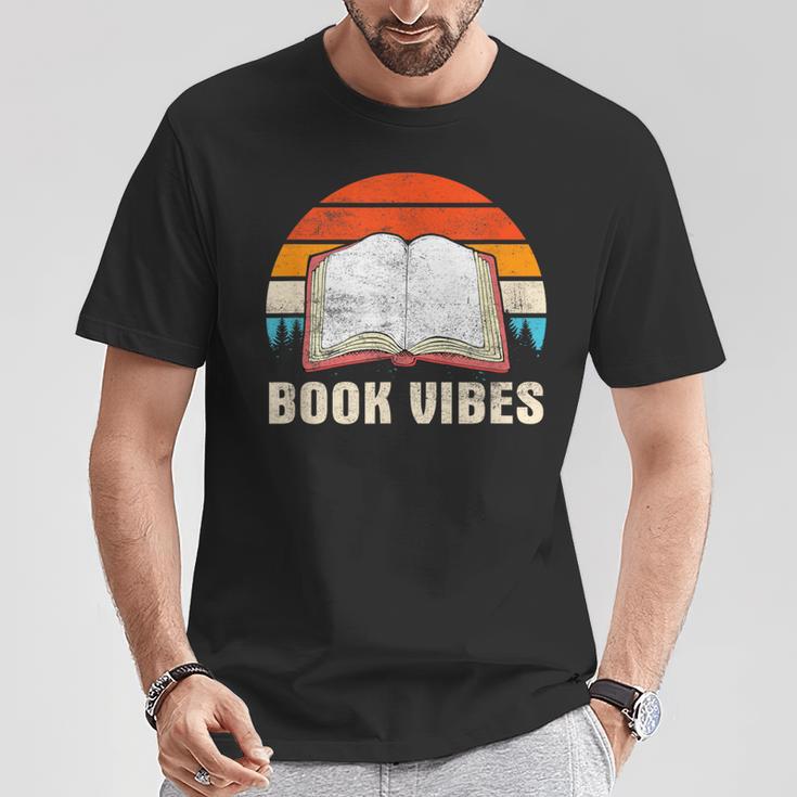 Book Vibes For Book Lovers Bookworm Reading T-Shirt Unique Gifts